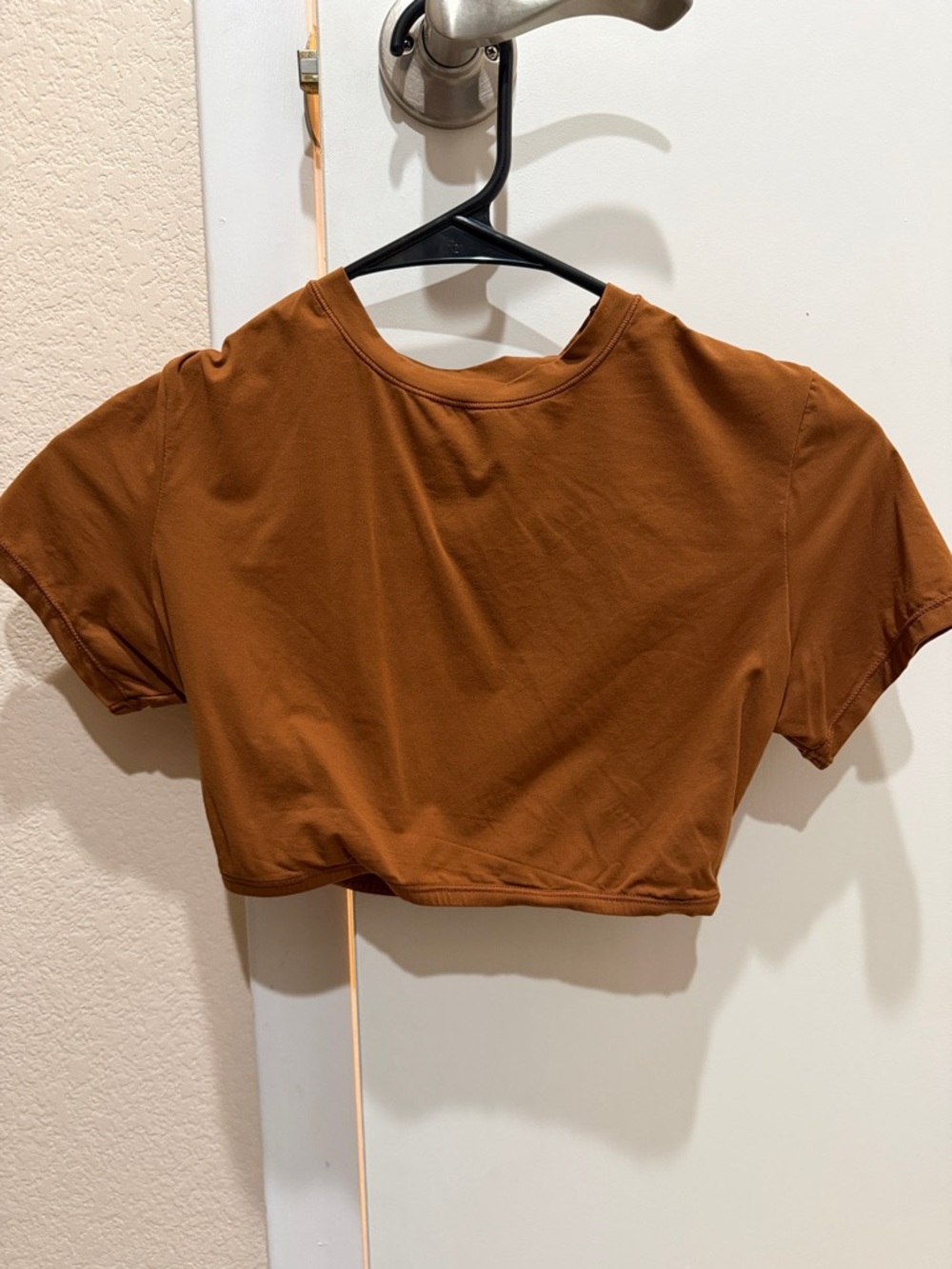SKIMS Cropped Tee in Warm Chestnut